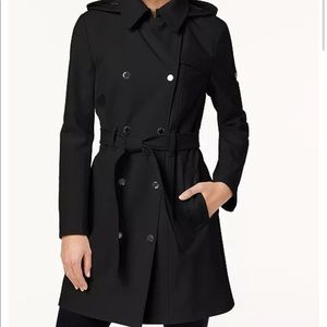 Calvin Klein Double Breasted Hooded Trench Coat